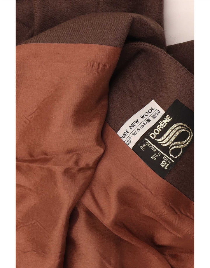 Dorene Dame 2 Button Blazer Jacket UK 18 XL Brun Ny Uld