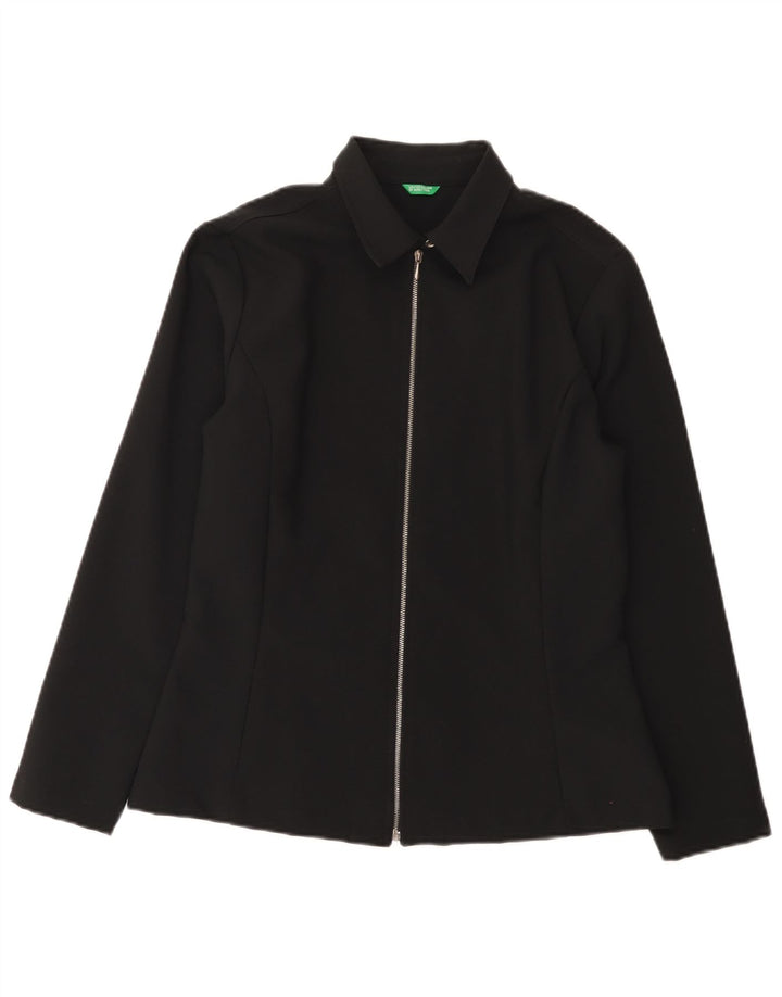 Benetton Dame Blazer Jacket IT 46 Stor Sort Polyester