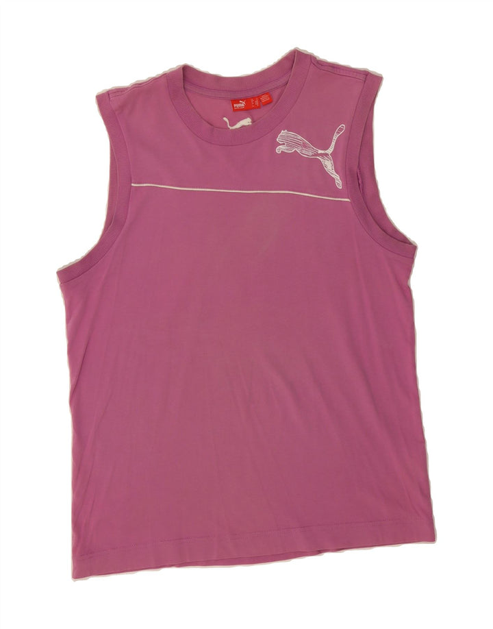 PUMA Womens Graphic Vest Top UK 14 Medium Pink Vintage Puma and Second-Hand Puma from Messina Hembry 