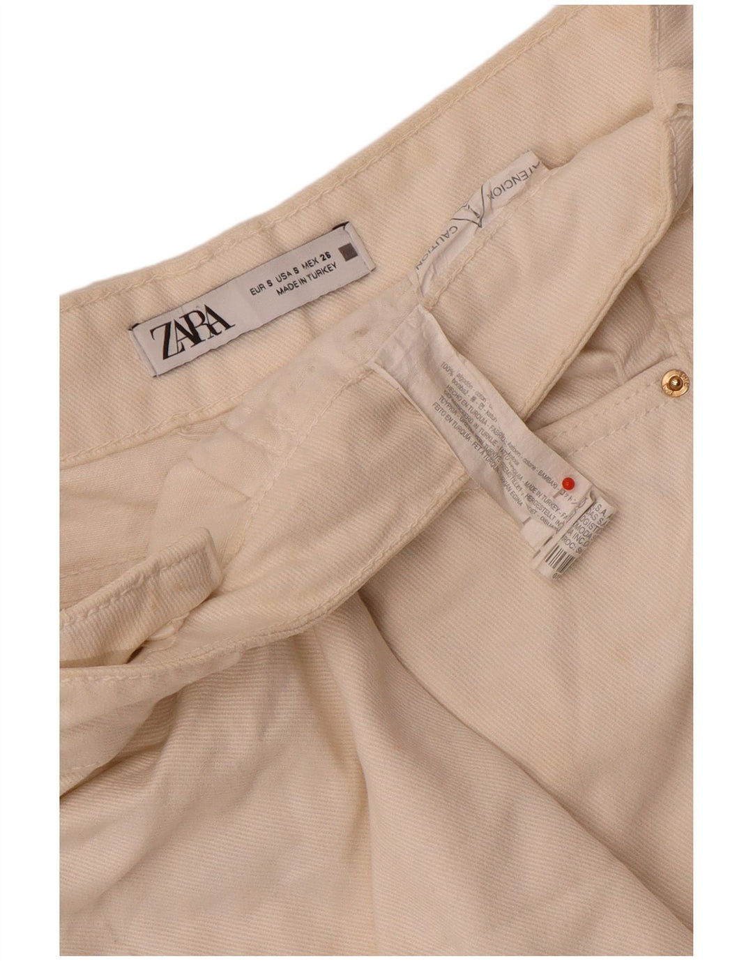 Zara Dame denim Shorts Små W26 Hvid Bomuld
