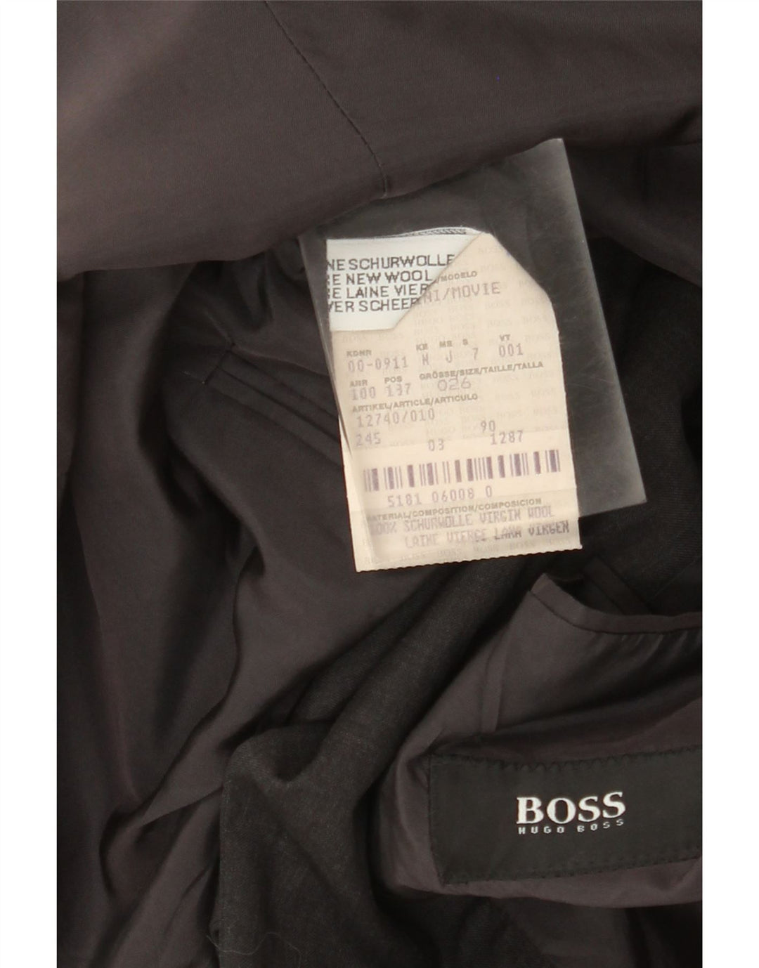 Hugo Boss Herre 3-knaps blazerjakke UK 40 Stor grå uld