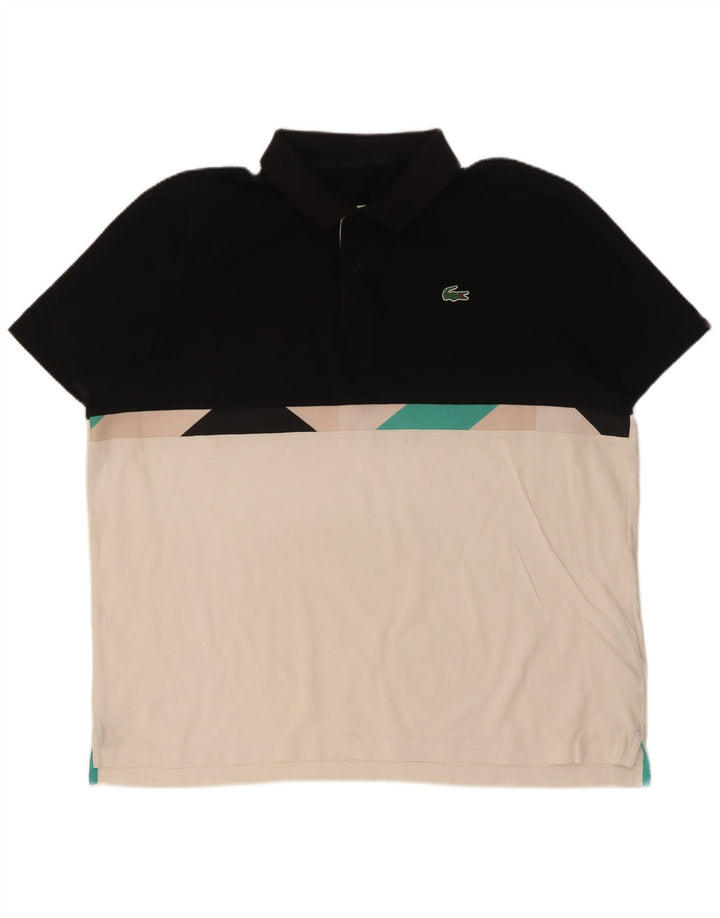 Lacoste Polo Shirt til mænd XL Sort Colourblock Bomuld