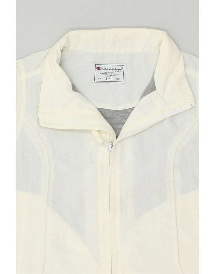 CHAMPION Womens Sleeveless Tracksuit Top Jacket UK 10 Small Off White | Vintage Champion | Thrift | Second-Hand Champion | Used Clothing | Messina Hembry 