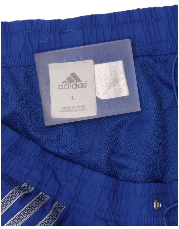 Adidas Herre Bermuda Sport Shorts Large Blue Colourblock Polyester