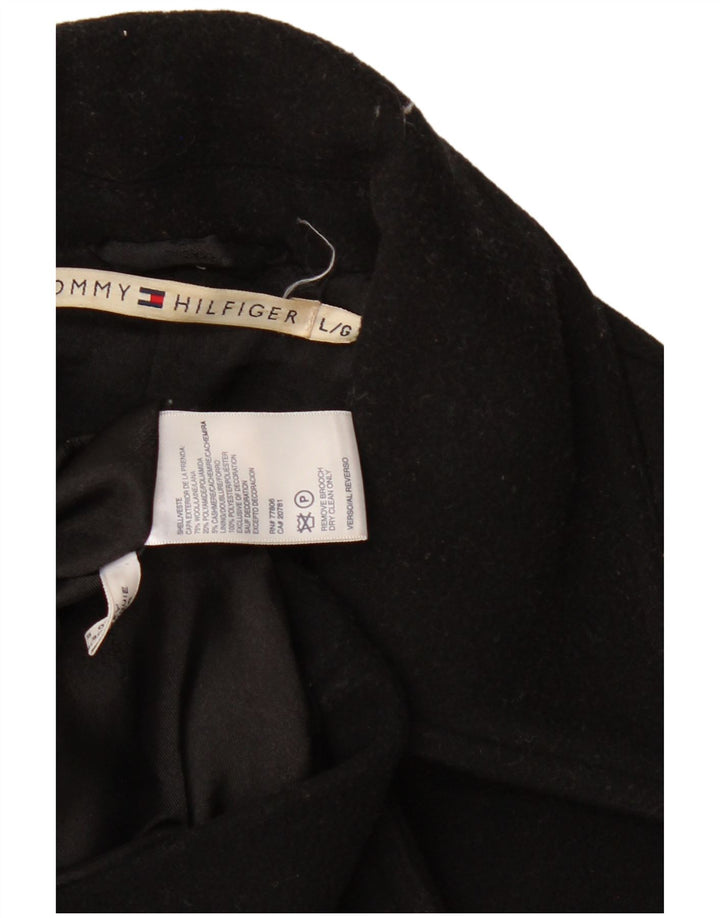 Tommy Hilfiger Womens Pea Coat UK 16 Large Black Wool