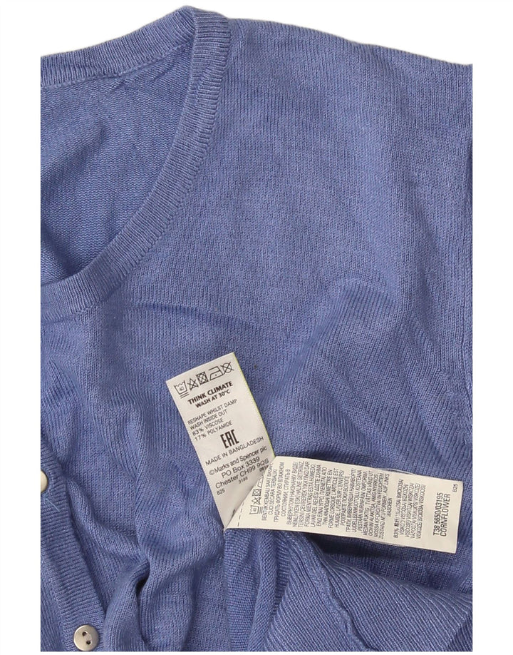 Marks & Spencer Dame Cardigan Sweater UK 20 2XL Blå Viscose