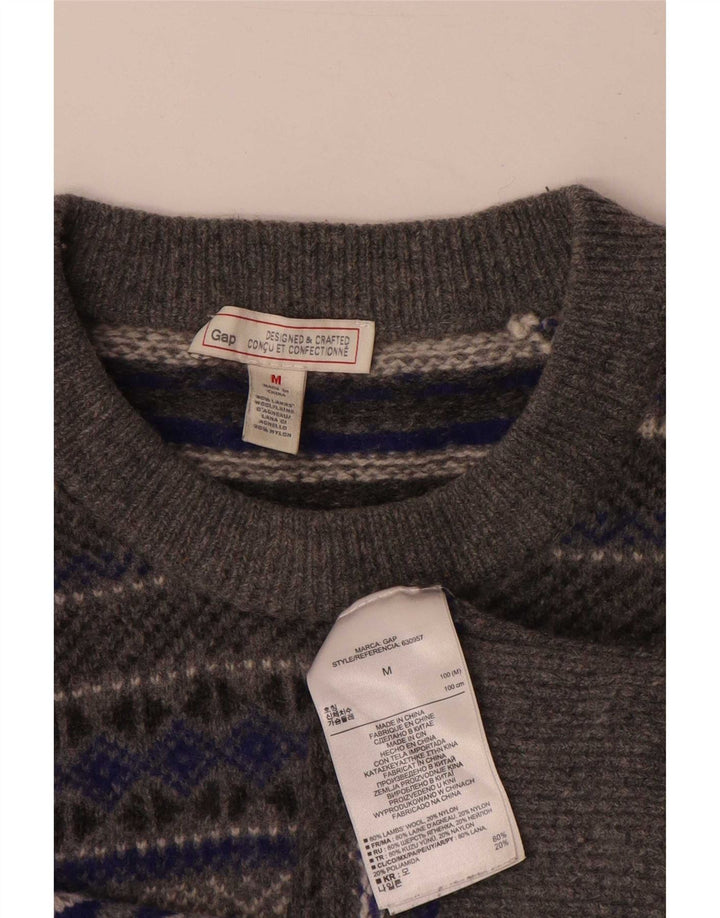 Gap Dame sweater med rund hals DK 14 Medium Grey Fair Isle Wool