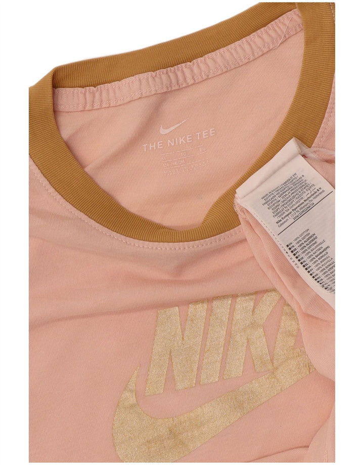 NIKE piger grafisk t-shirt top 13-14 år XL Pink bomuld