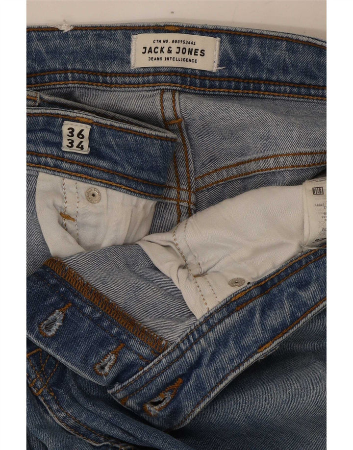Jack & Jones Herre Tim Distressed Slim Jeans W36 L34 Blå Bomuld