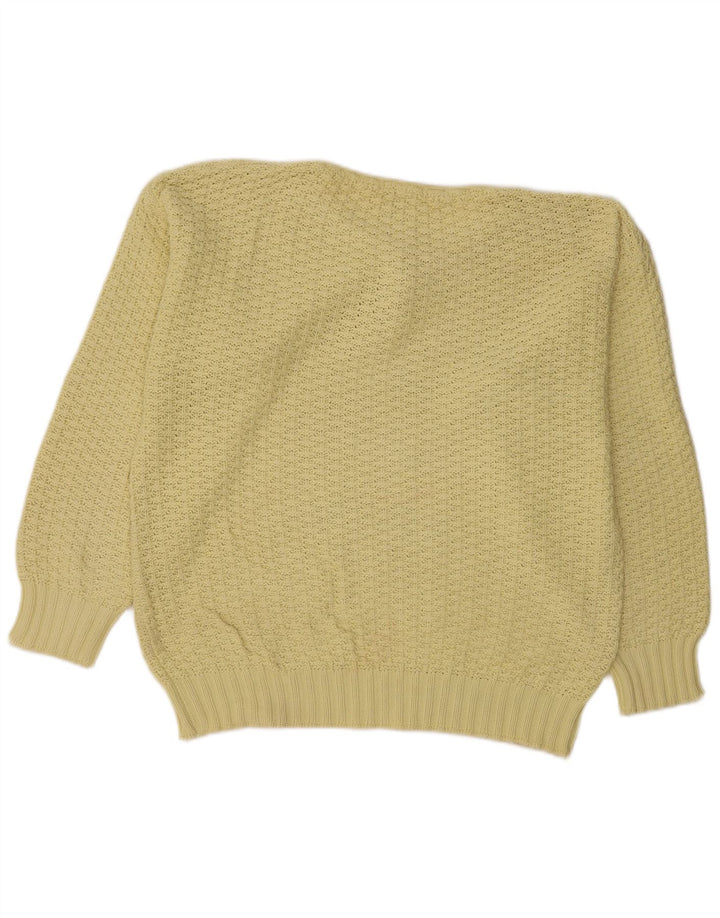 BENETTON Dame sweater med rund hals IT 50 XL Gul bomuld