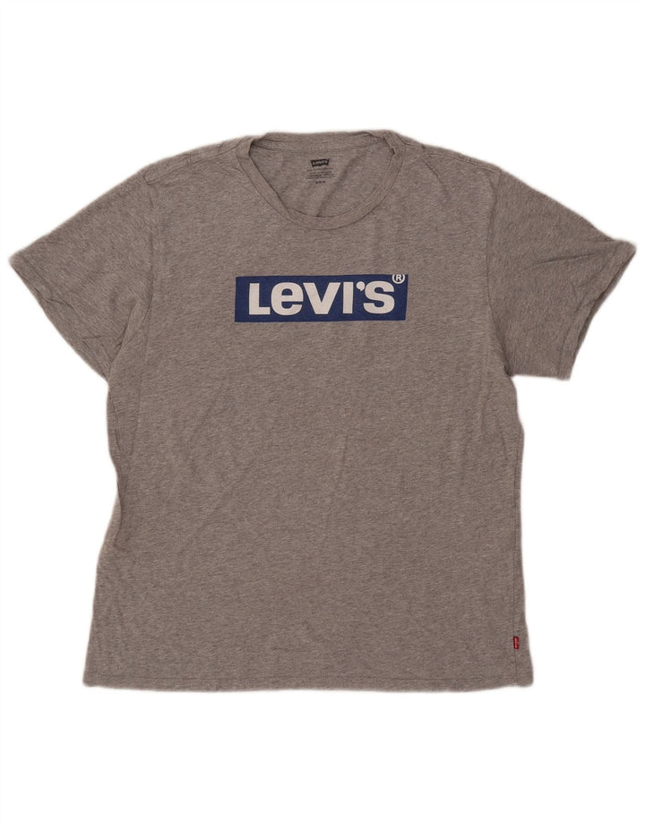 Levi's Herre grafisk T-shirt top mellemgrå bomuld
