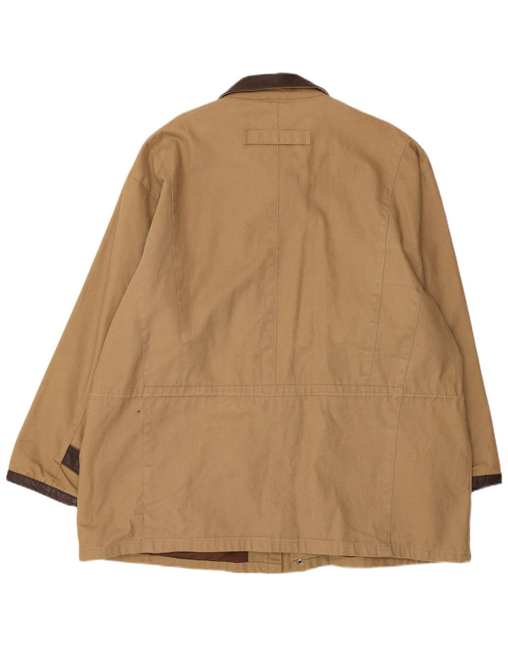 Vintage Herre Utility Jacket UK 44 2XL Beige Colourblock Bomuld