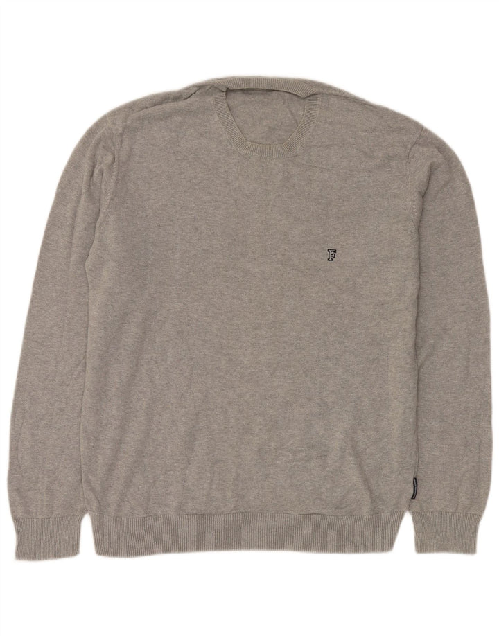 FRANSK FORBINDELSE Herre Crew Neck Jumper Sweater Medium Grå Bomuld