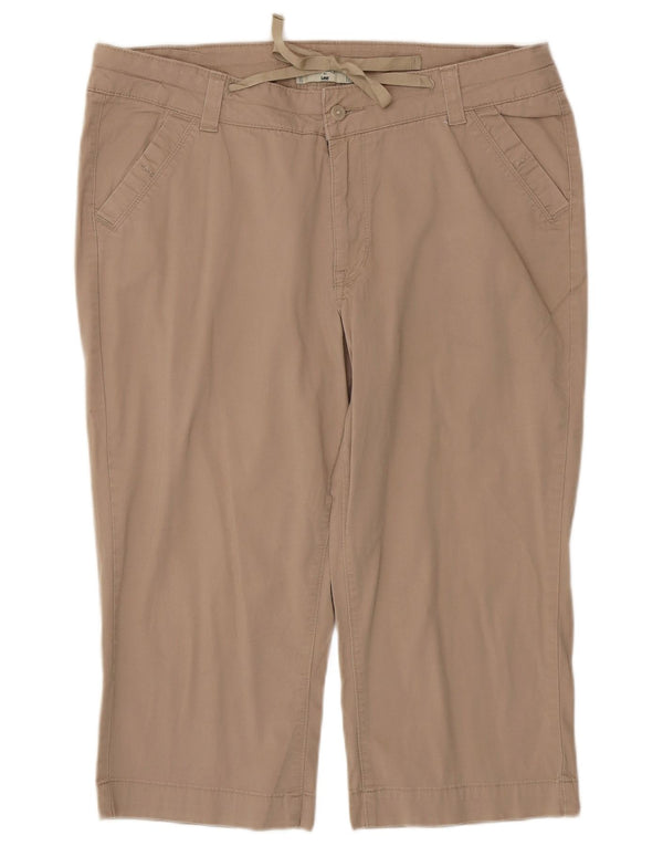 Lee Womens Riders Lige Capri Bukser US 16 2XL W36 L19 Beige Bomuld