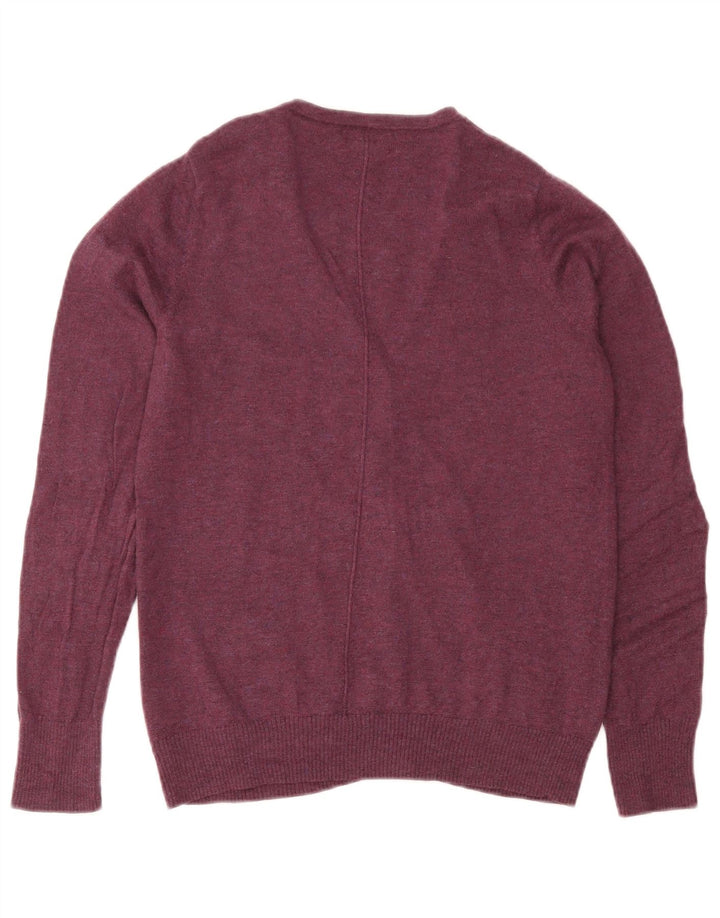 Fat Face Dame Cardigan Sweater UK 12 Medium Burgundy Wool