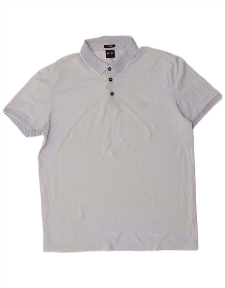 Hugo Boss Herre Regular Fit Polo Shirt Stor Blå Bomuld