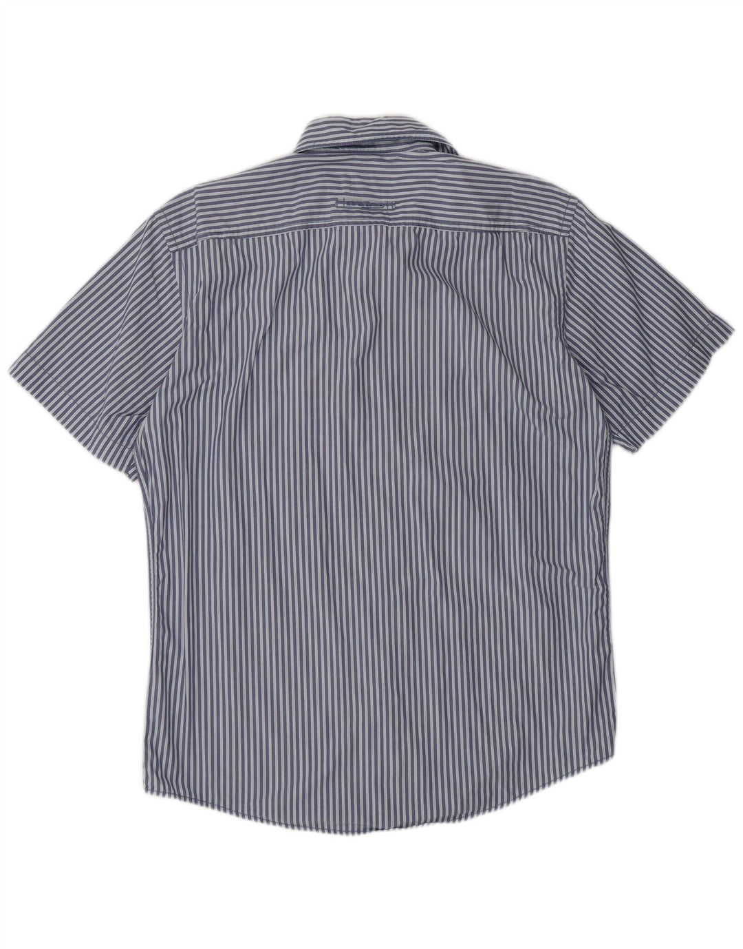 Camel Active Herre kortærmet Regular Fit skjorte Medium Blue Pinstripe