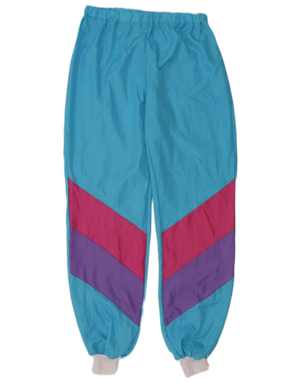 VINTAGE Træningsdragt til kvinder Joggers UK 10 Small Blue Colourblock