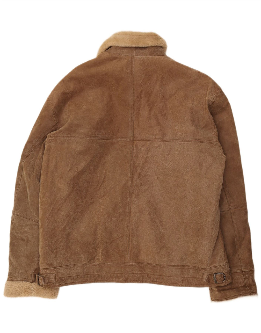 MONTGOMERY Shearling-jakke til mænd UK 44 2XL brunt læder