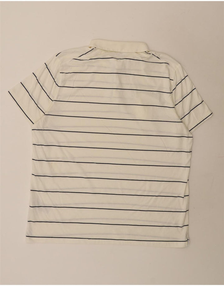 Nike herre Regular Fit Polo Shirt 2XL hvid stribet bomuld
