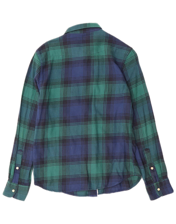 Lee Herre flannelskjorte lille grøn plaid bomuld