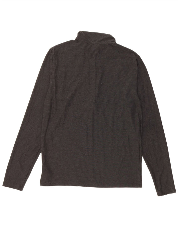 New Balance Herre Zip Neck Pullover Træningsdragt Top Medium Sort Flecked