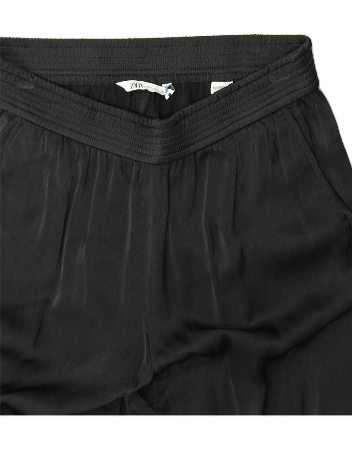 ZARA Womens Tracksuit Trousers UK 14 Large  Black Viscose Vintage Zara and Second-Hand Zara from Messina Hembry 