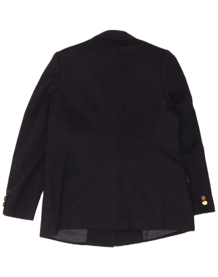 Burberrys Dame Dobbeltradet Blazer Jacket UK 14 Medium Navy Blue Wool