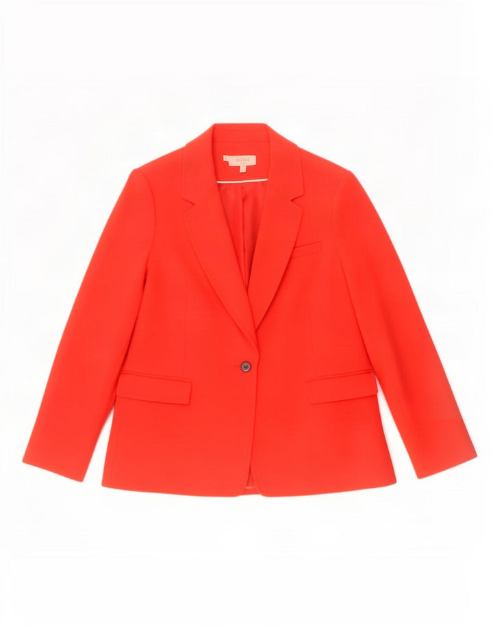 Hobbs Dame 1 Knap Blazer Jacket UK 18 XL Rød Polyester