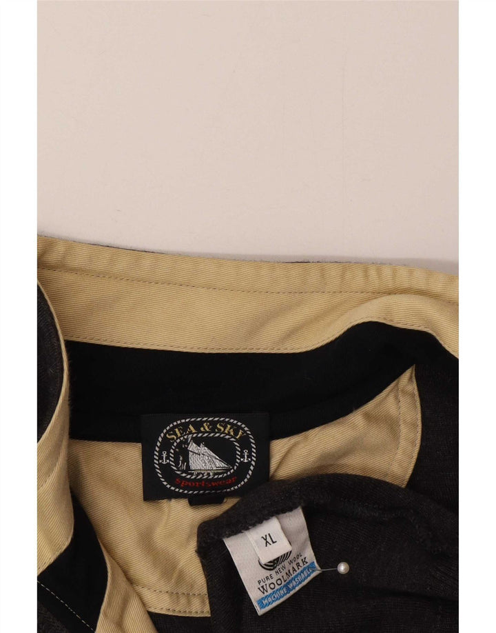 Sea & Sky Herre Zip Neck Sweater XL Navy Blue Wool