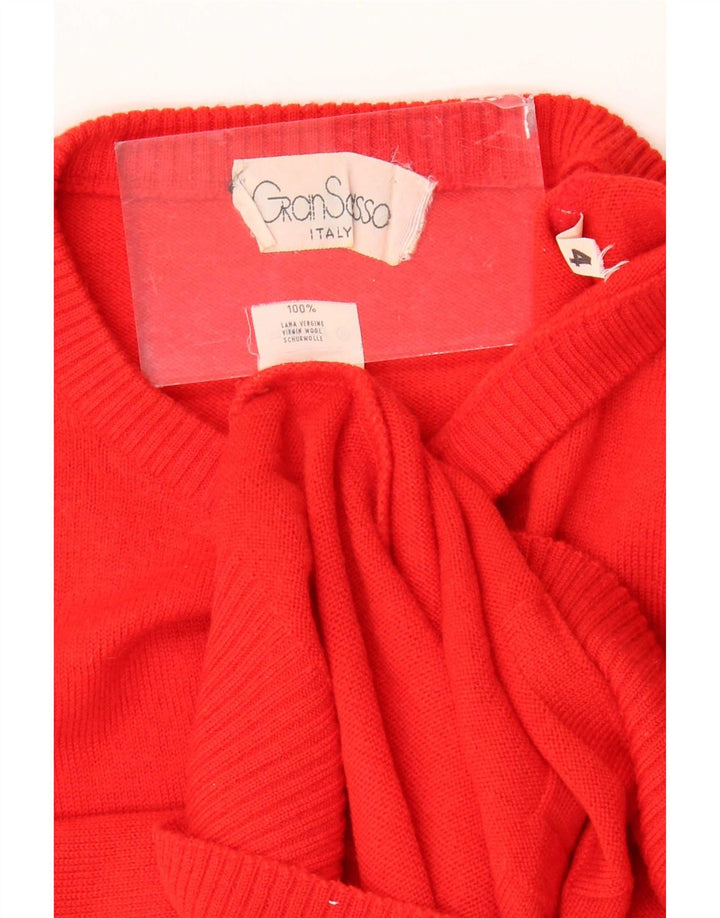 Gran Sasso Herre Crew Neck Jumper Sweater Medium Red Virgin Wool