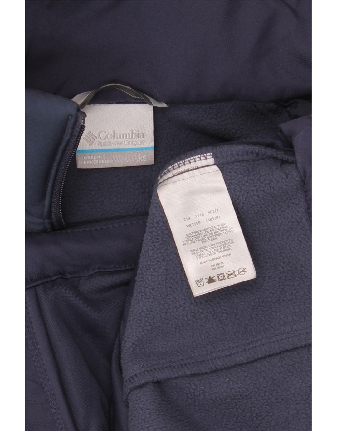 Columbia vindjakkejakke med hætte til mænd UK 34 XS marineblå polyester