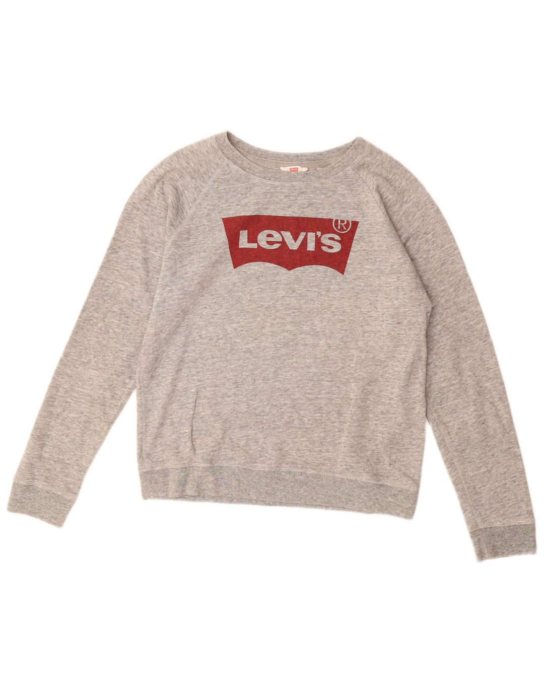 LEVI'S Grafisk Sweatshirt Jumper til kvinder UK 12 Medium Grå Bomuld
