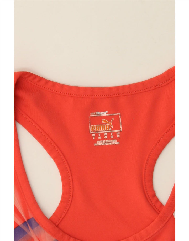 PUMA Womens Graphic Vest Top UK 10 Small Pink Vintage Puma and Second-Hand Puma from Messina Hembry 