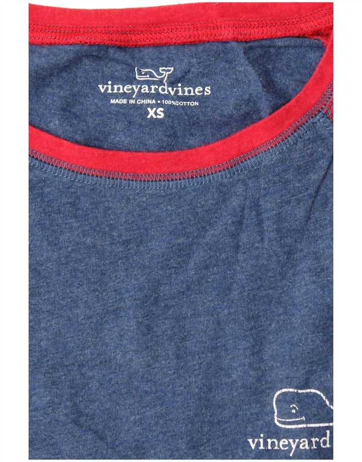VINEYARD VINES Dame Grafisk Top Langærmet UK 6 XS Blue Colourblock