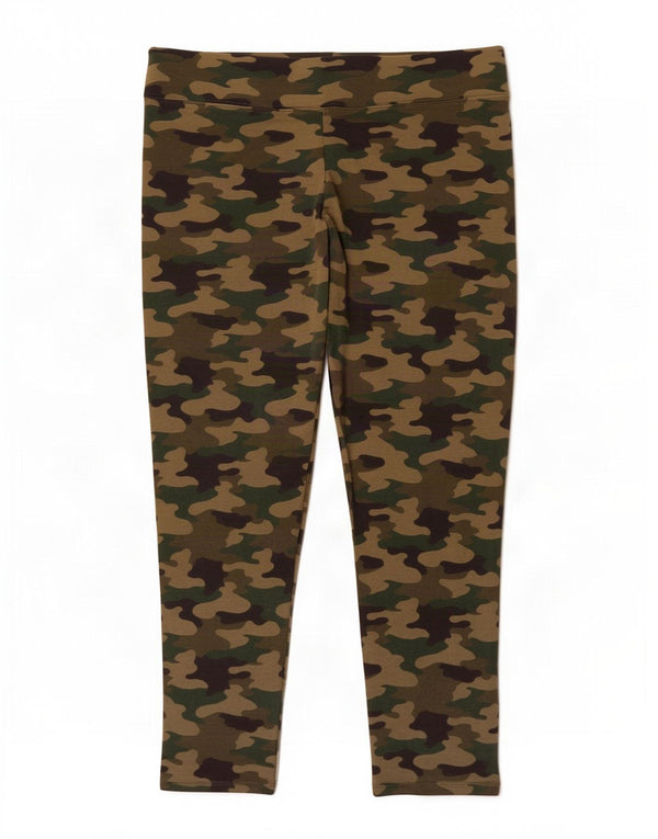 Marks & Spencer Womens Leggings UK 14 Large Khaki Camouflage Viscose