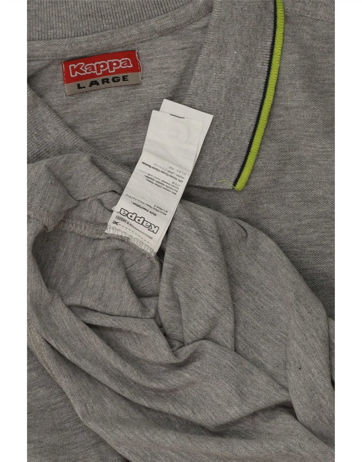 Kappa Langærmet Regular Fit Polo Shirt til mænd Stor grå bomuld