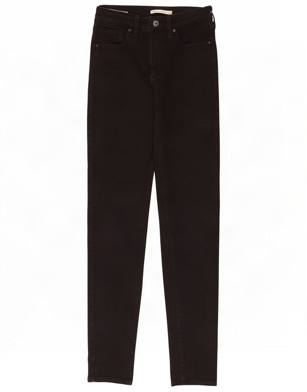 Levi's Womens 721 High Rise Skinny Jeans W27 L30 Black Cotton