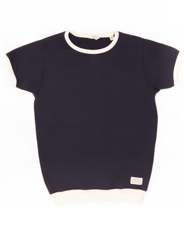Jack Wills Dame Boat Neck Jumper Sweater UK 6 XS Navy Blue Colourblock