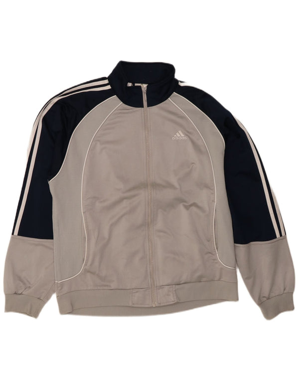 Adidas Træningsdragt til mænd Top jakke UK 42/44 Large Grey Colourblock Polyester