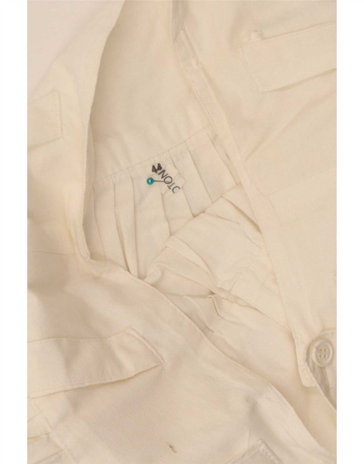 Vintage plisseret nederdel til kvinder IT 44 Medium W28 Hvid bomuld