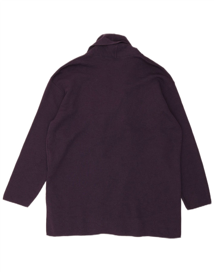 MARKS & SPENCER Womens Oversized Open Cardigan Sweater UK 12 Medium Purple