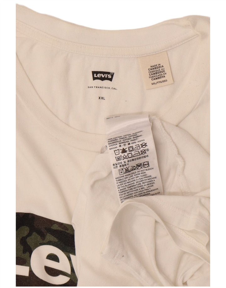 Levi's Herre grafisk T-shirt top 2XL hvid bomuld