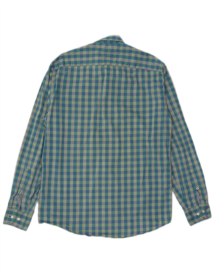 Tommy Hilfiger Herre New York Fit skjorte Medium Blue Gingham Cotton
