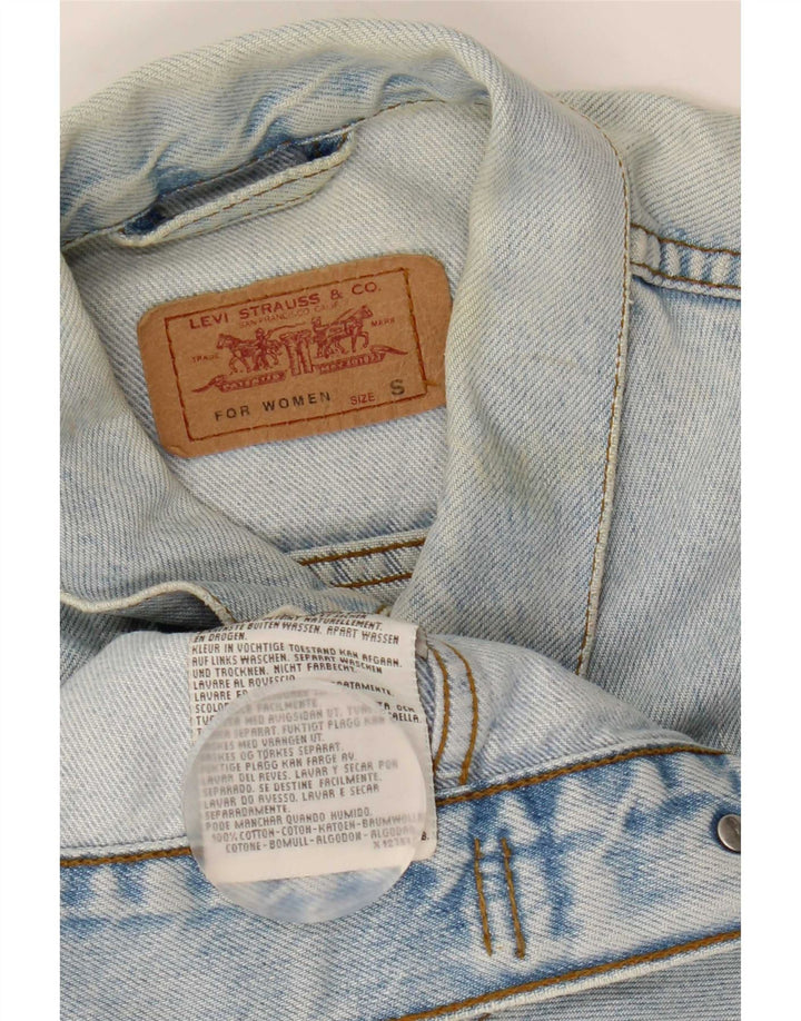 Levi's Womens Crop denimjakke UK 10 Small Blue Cotton