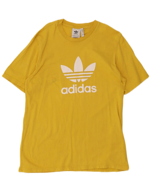 Adidas Herre grafisk T-shirt Top Medium Gul Bomuld