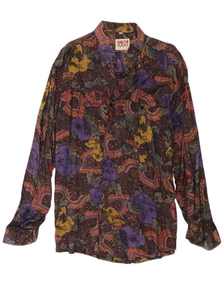 Vintage herreskjorte XL flerfarvet Paisley Viscose