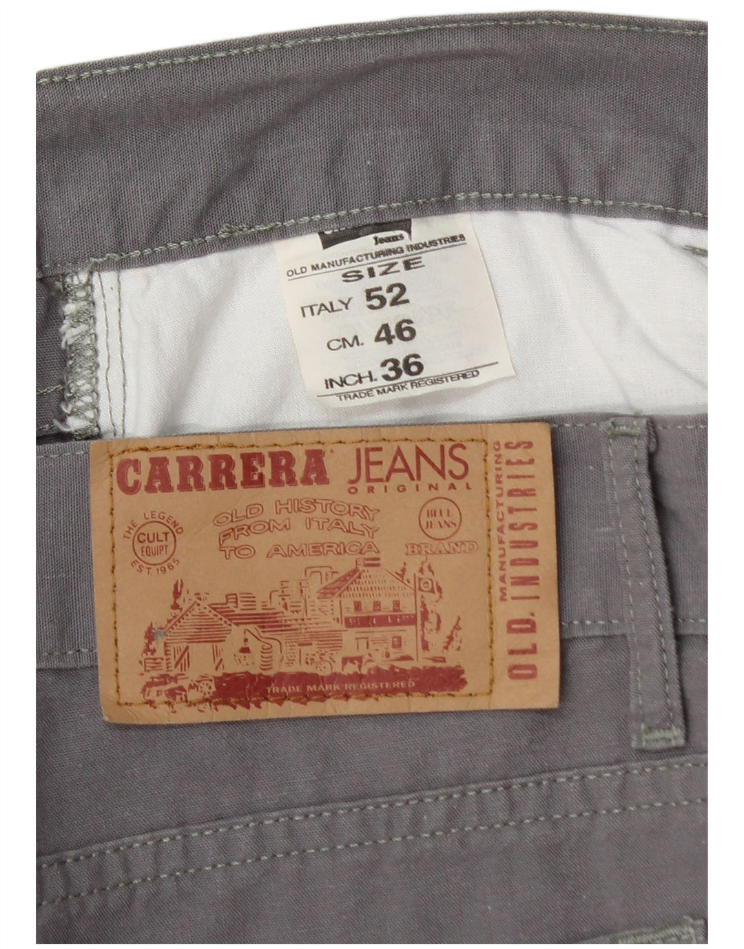 CARRERA Straight Casual Bukser IT 52 XL W36 L29 Grå Bomuld