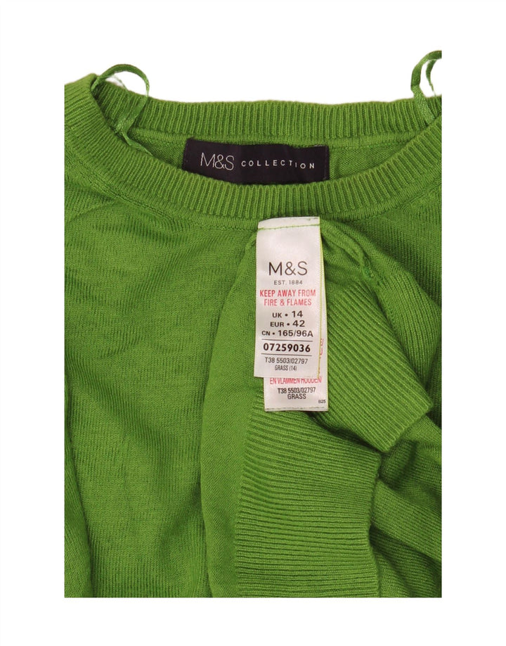 Marks & Spencer Dame sweater med rund hals DK 14 Medium Grøn