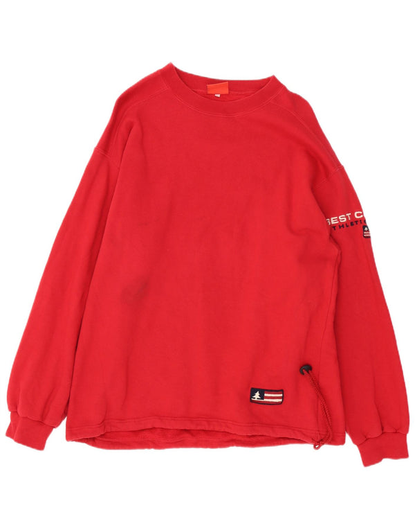 Bedste Firma Herre Grafisk Sweatshirt Jumper Medium Rød Bomuld